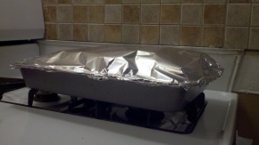 Tented Foil Cover for Lasagna